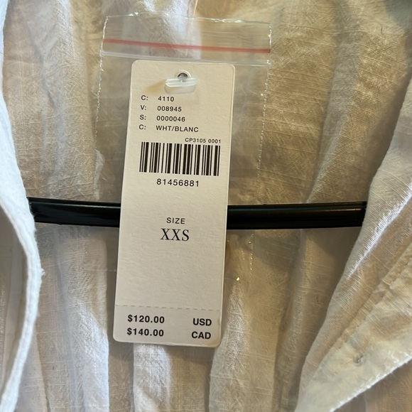 Pilcro White Corset Buttondown Pleated Peplum Victorian Top Shirt XXS - Picture 6 of 6